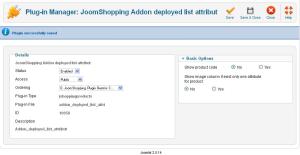 JoomShopping Addons: Addon Deployed list attribute 