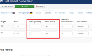 JoomShopping Addons: Product price for User Group 